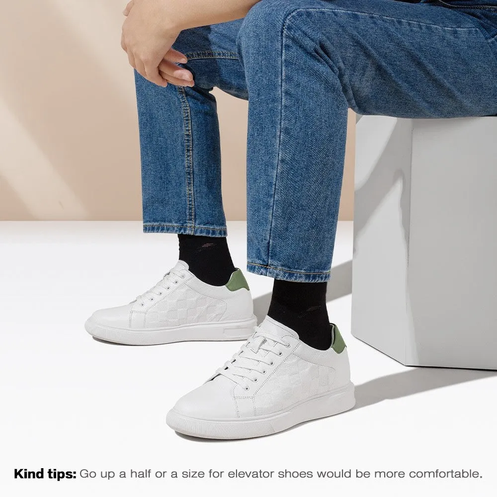 7 CM/2.76 Inches CMR CHAMARIPA  Height Boost White Casual Sneakers