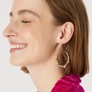 Accessorize London Women's Pink Blue Harvest Beaded Star Hoop Earring