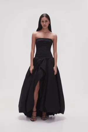 Aje Black Violette Bubble Hem Maxi Dress