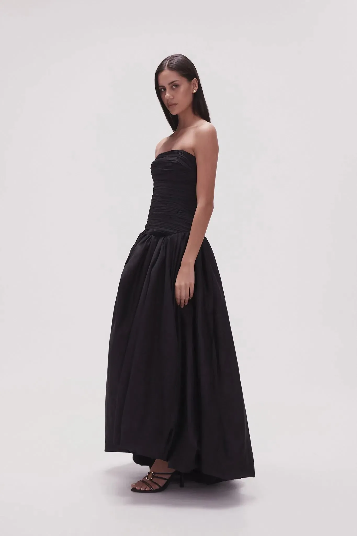 Aje Black Violette Bubble Hem Maxi Dress