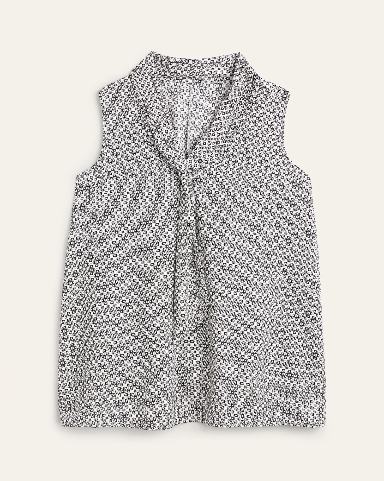 Antonella Sleeveless Tie Neck Blouse | Black / White