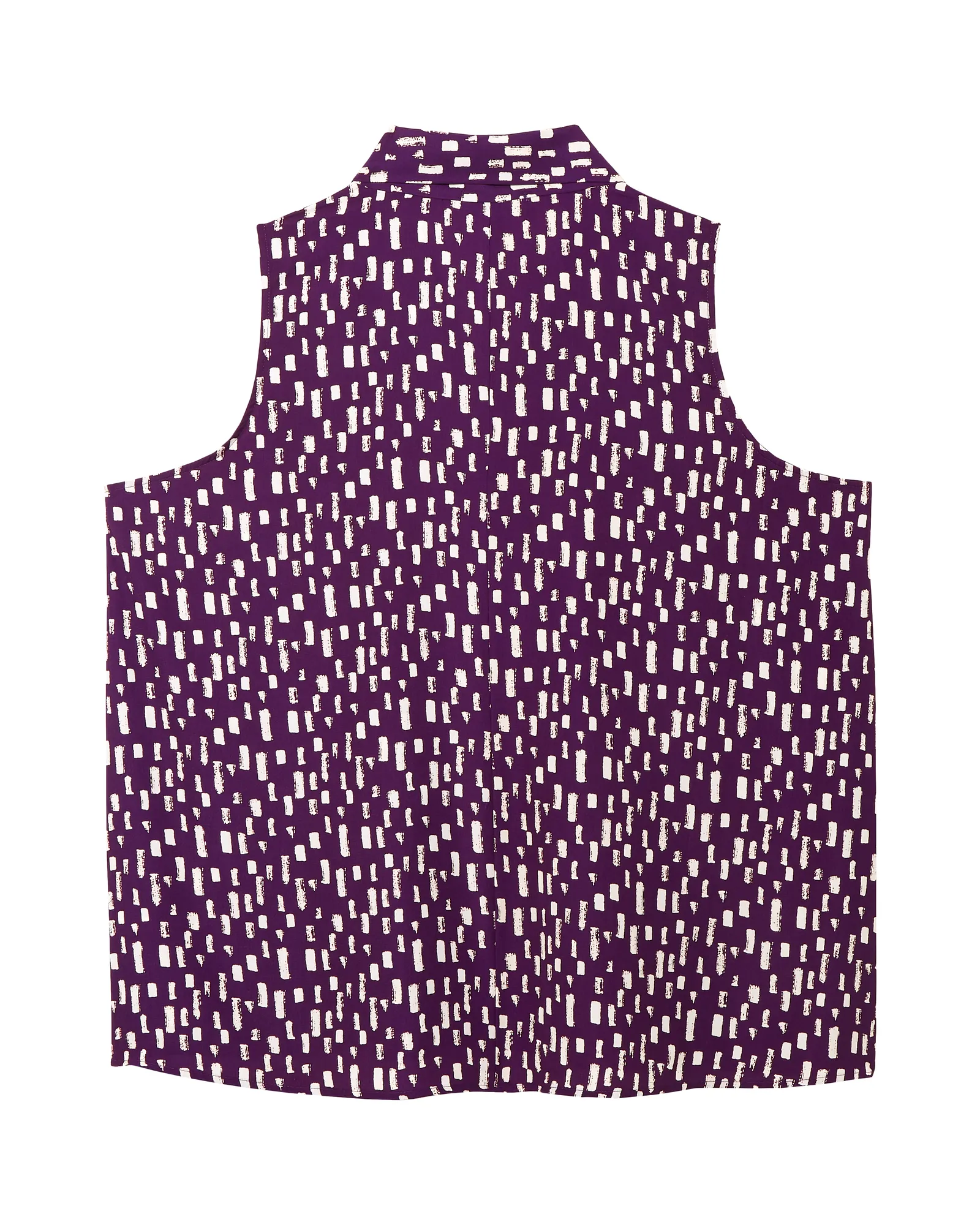 Antonella Sleeveless Tie Neck Blouse | Purple / Tan