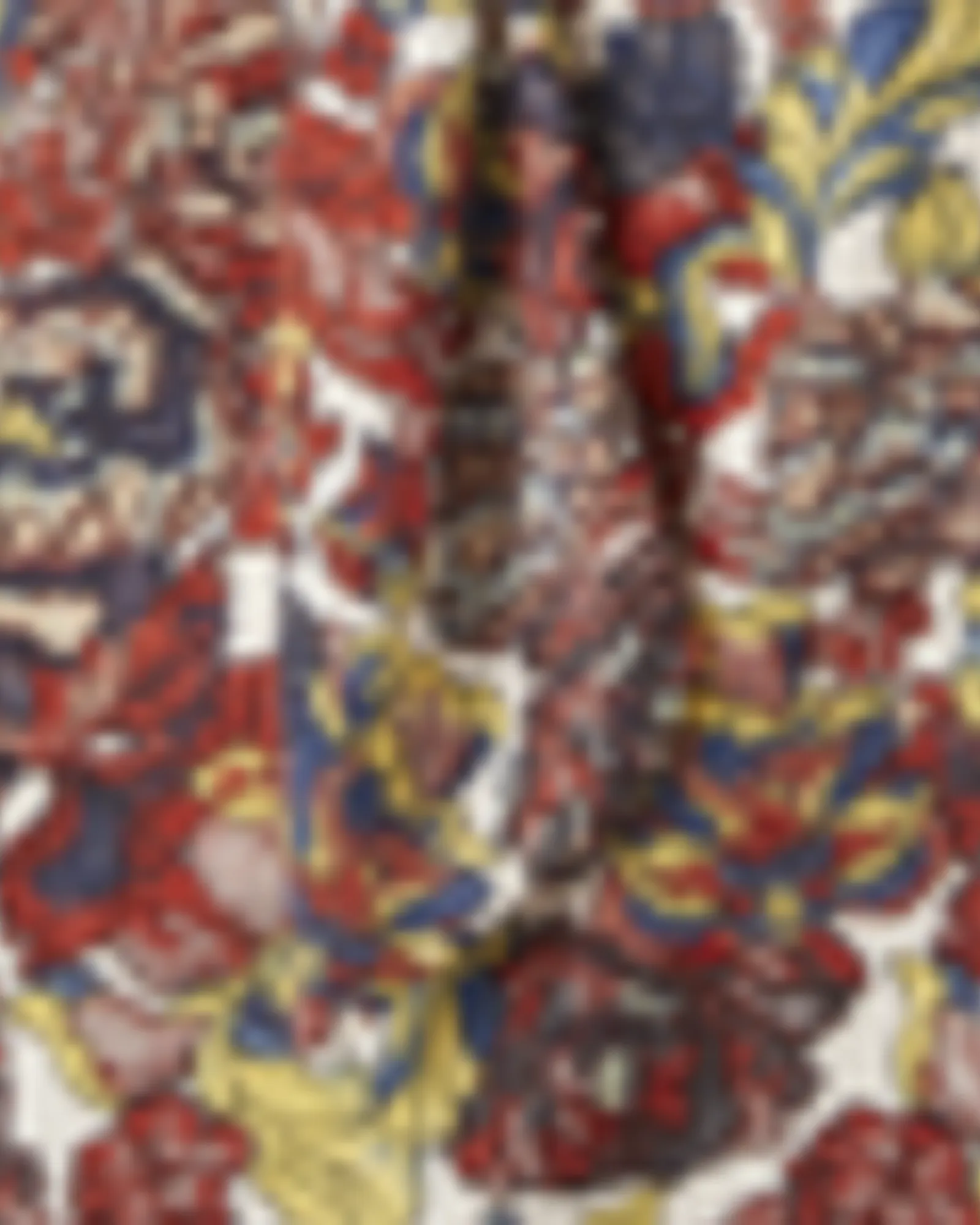 Antonella Sleeveless Tie Neck Blouse | Yellow / Red