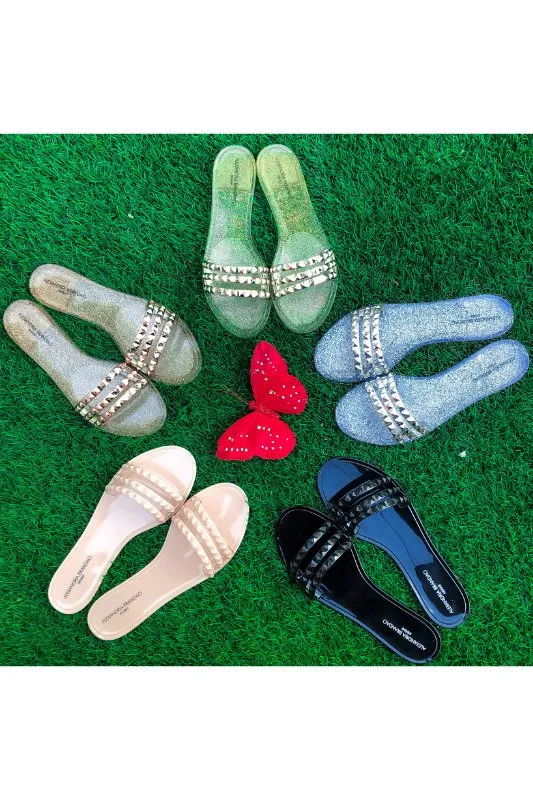 Aria B Dark Gold Slide Sandals