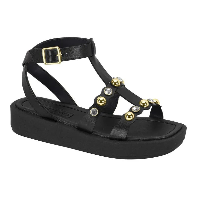 Black Studded Chunky Sandals