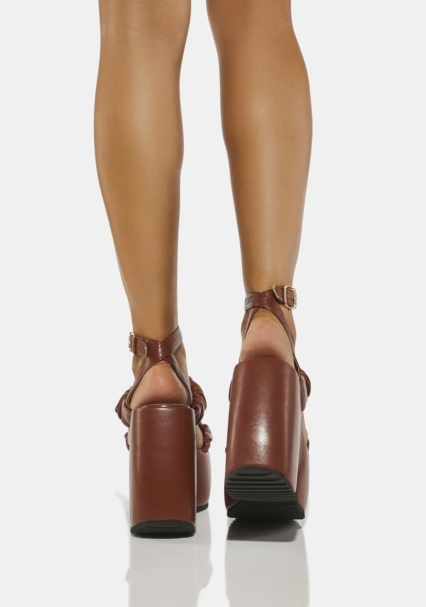 Brown Egey Platform Sandals