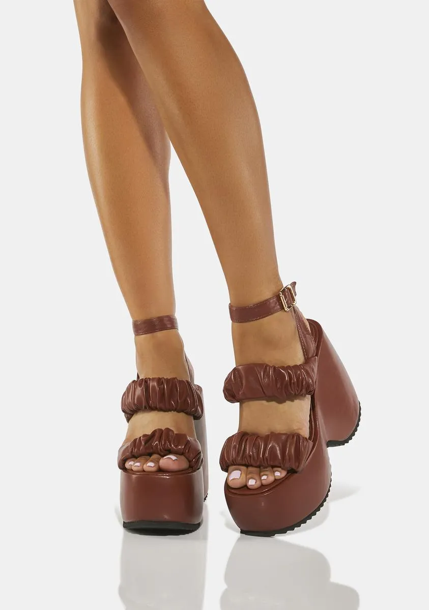 Brown Egey Platform Sandals