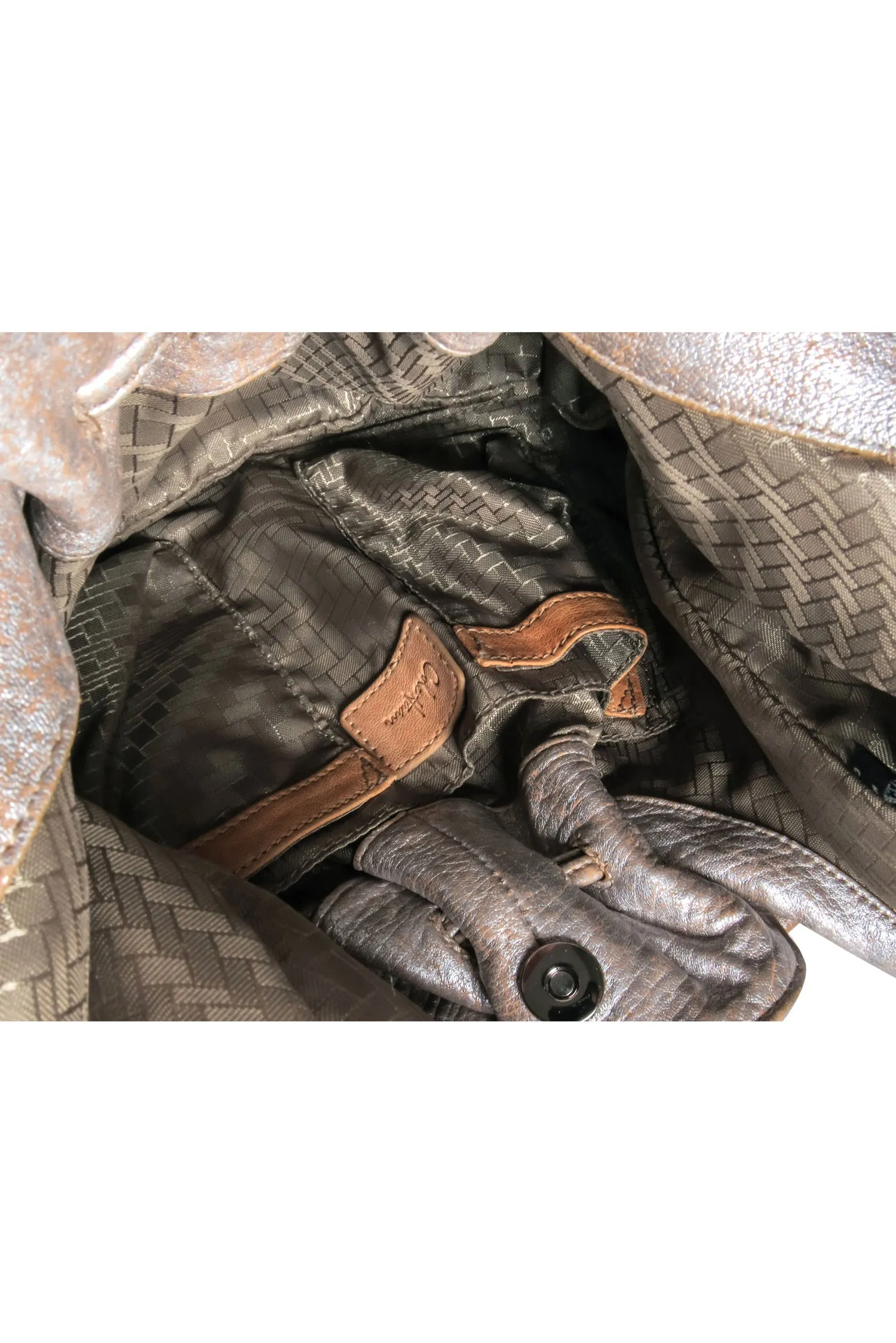 Cole Haan - Beige Metallic Leather Shoulder Bag