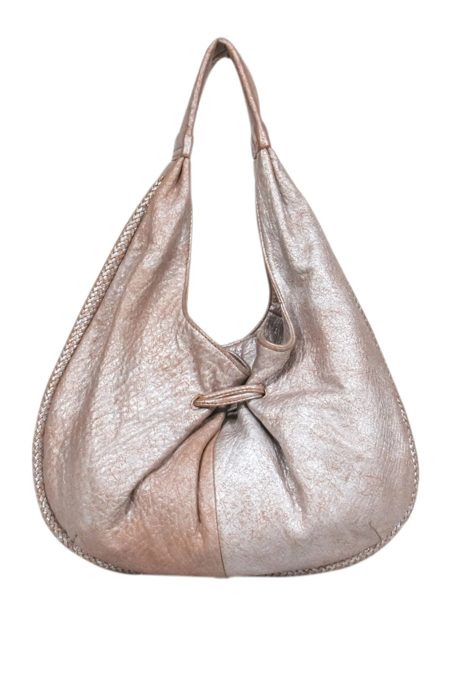 Cole Haan - Beige Metallic Leather Shoulder Bag
