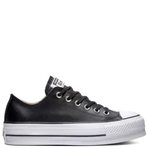 Converse Women's Chuck Taylor All Star Lift Leather Low Top in Black