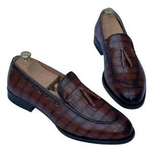 Croco Leather Loafers Shoes For Men