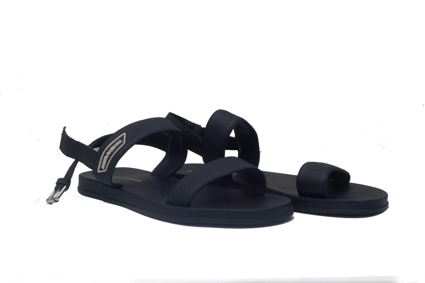 DG Class Men's Black Leather Sandals
