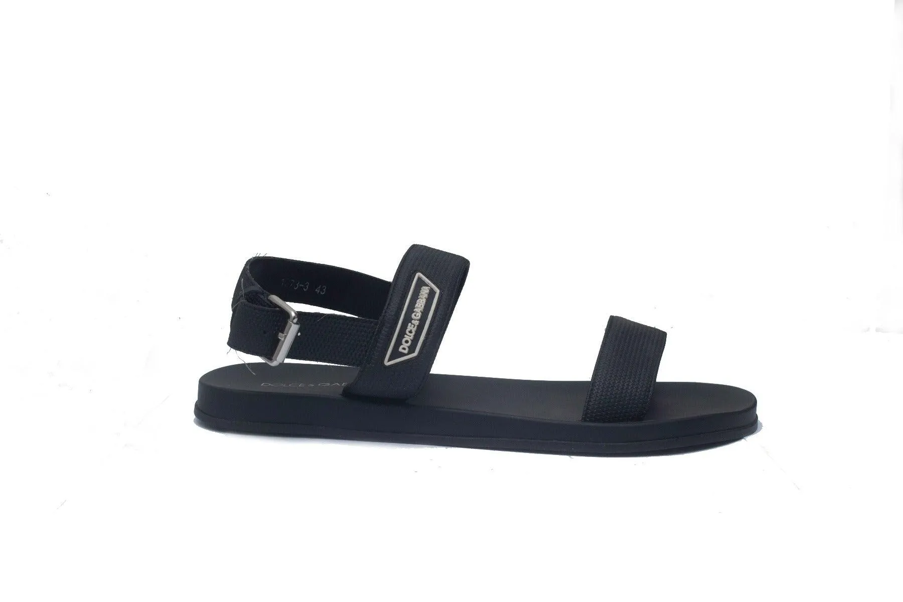 DG Class Men's Black Leather Sandals