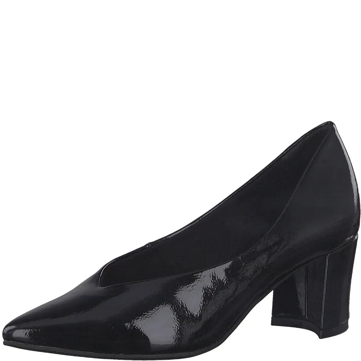 Fancy Glossy Pumps in Black Patent