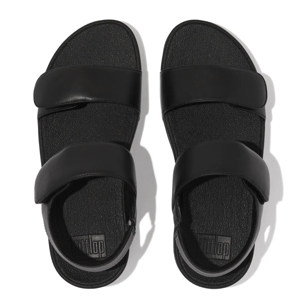 FitFlop Lulu Adjustable Velcro Leather Black Back-Strap
