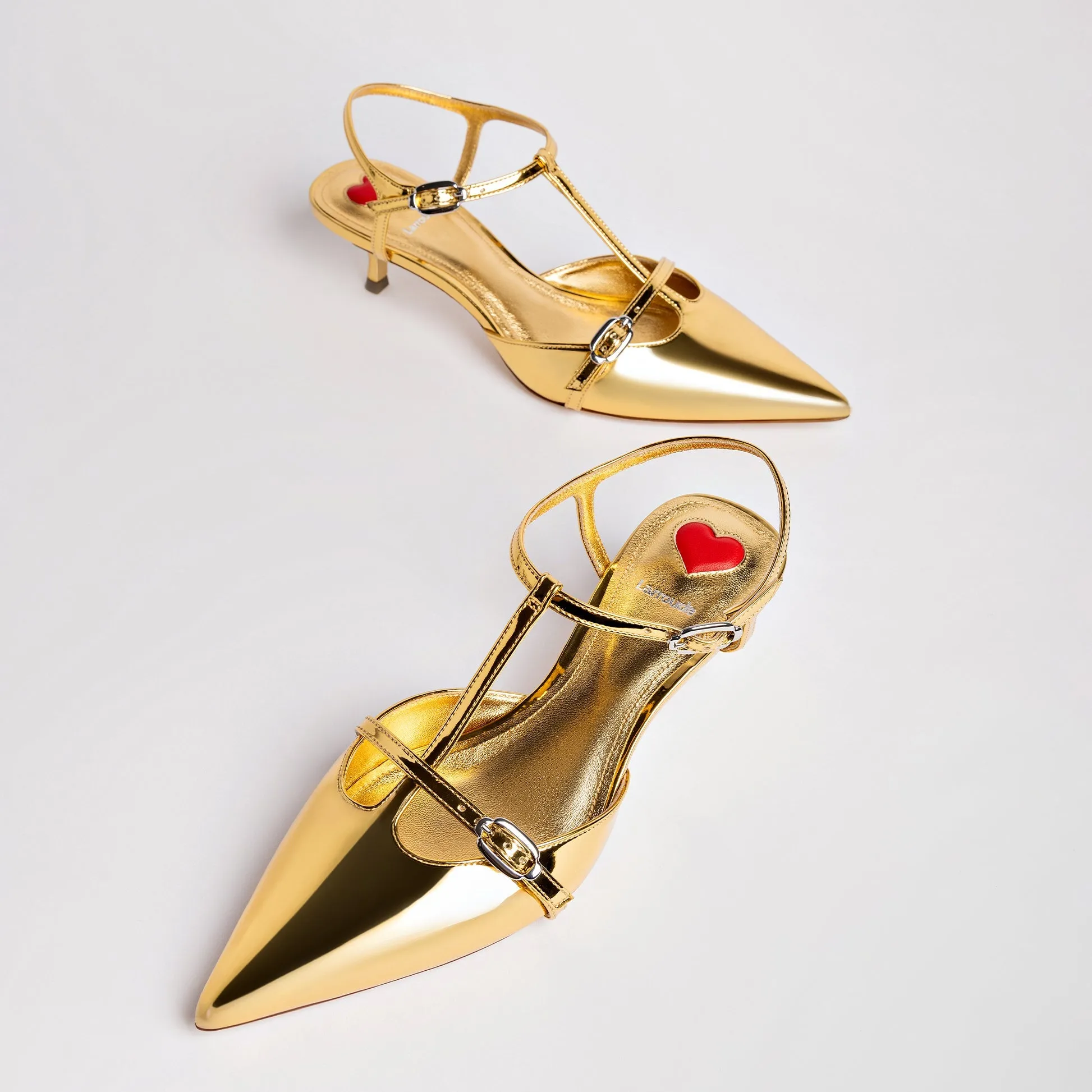 Grace Pump In Gold Specchio by Larroudé