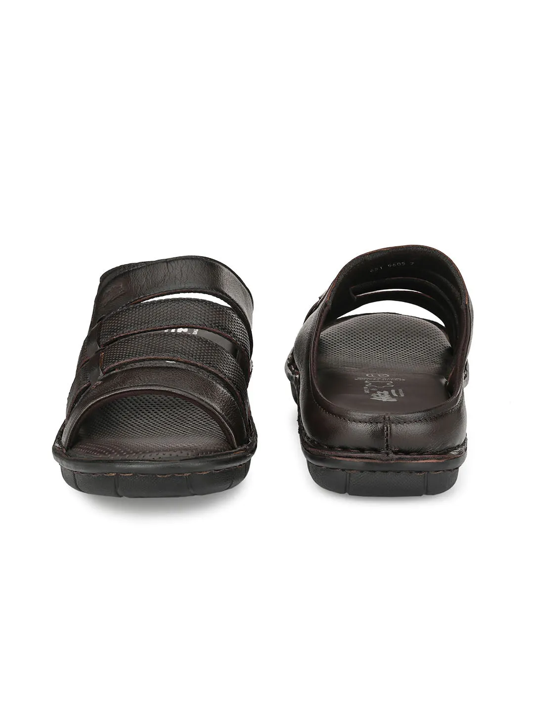 HITZ9605 Men's Brown Leather Daily Wear Open Slipper