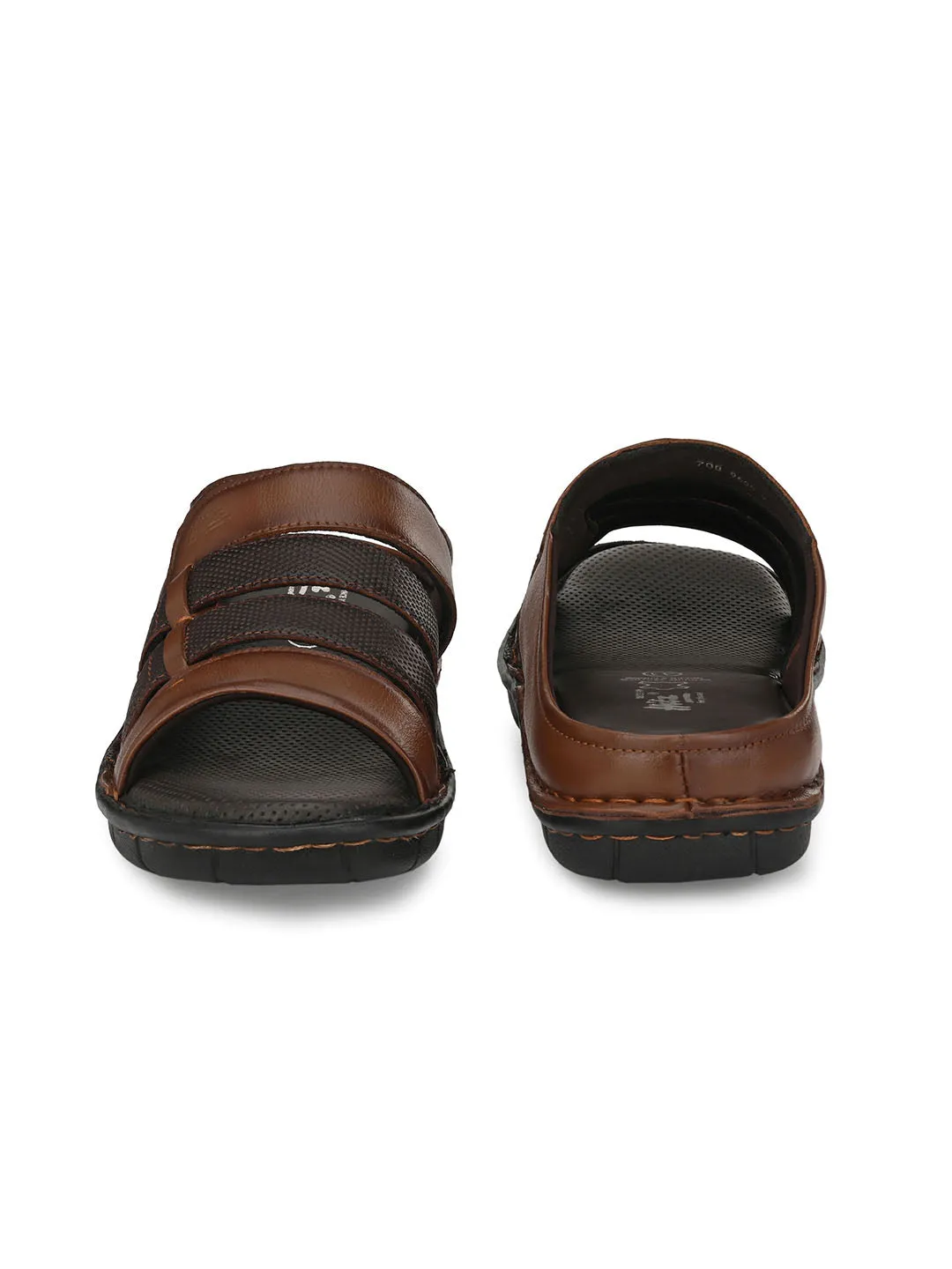 HITZ9605 Men's Tan Leather Daily Wear Open Slipper