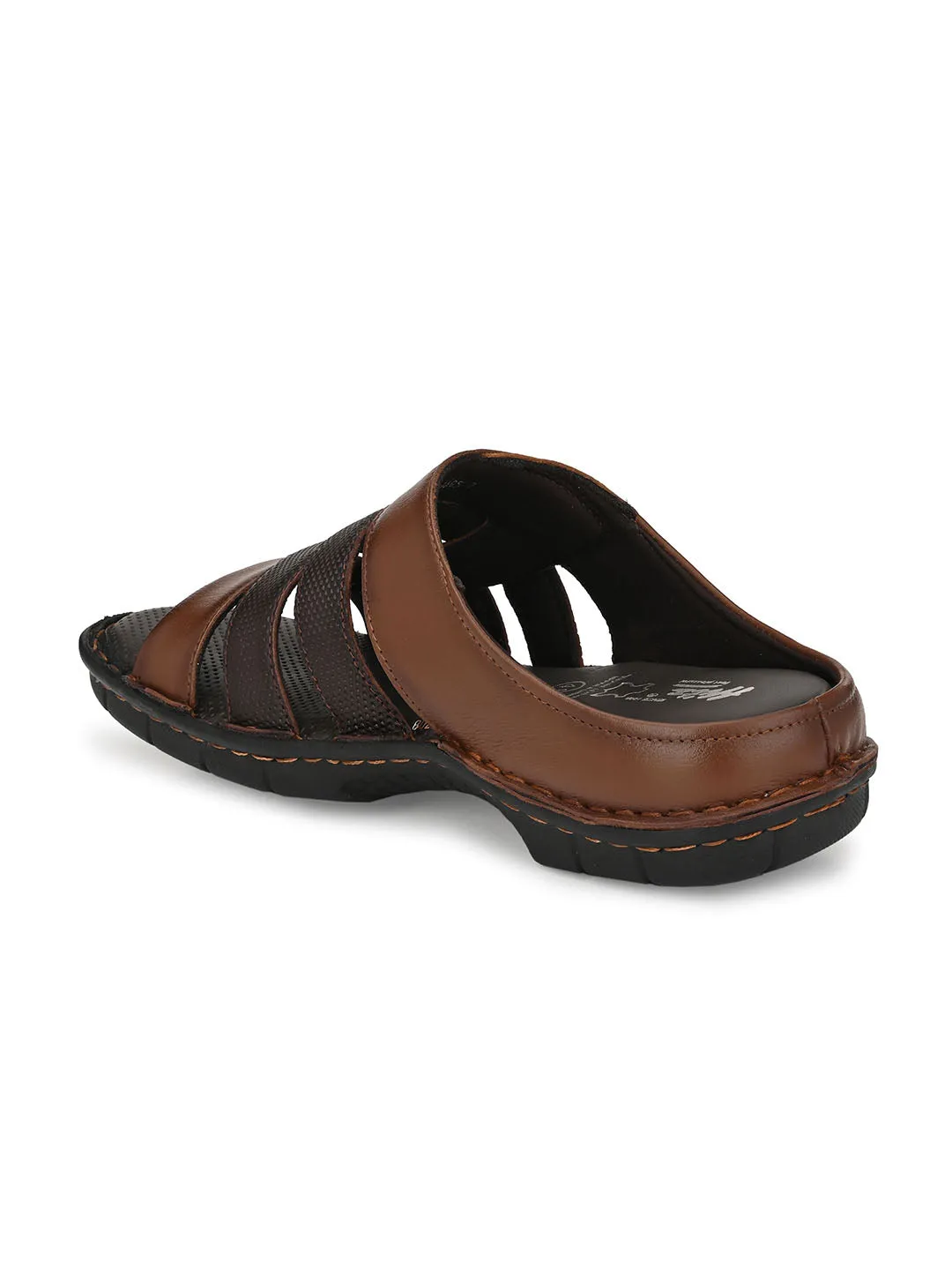 HITZ9605 Men's Tan Leather Daily Wear Open Slipper