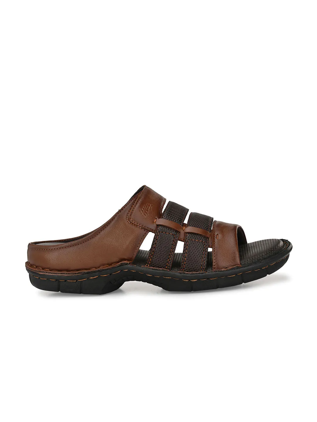 HITZ9605 Men's Tan Leather Daily Wear Open Slipper