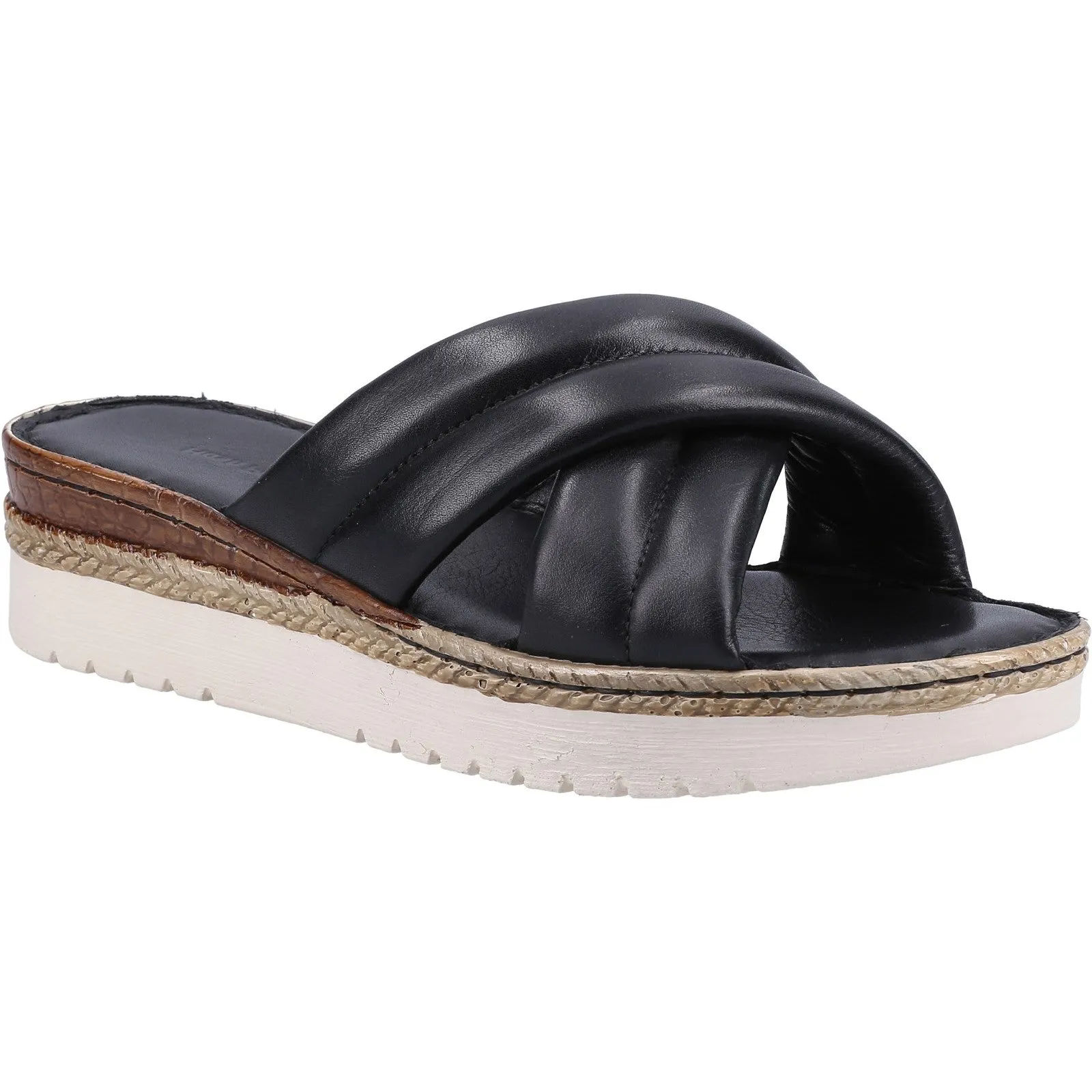 Hush Puppies Womens Samira Leather Mule Sandal Black