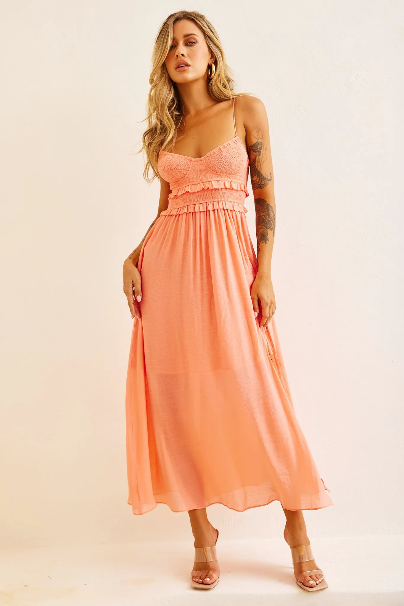 Ios Maxi Dress - Peach