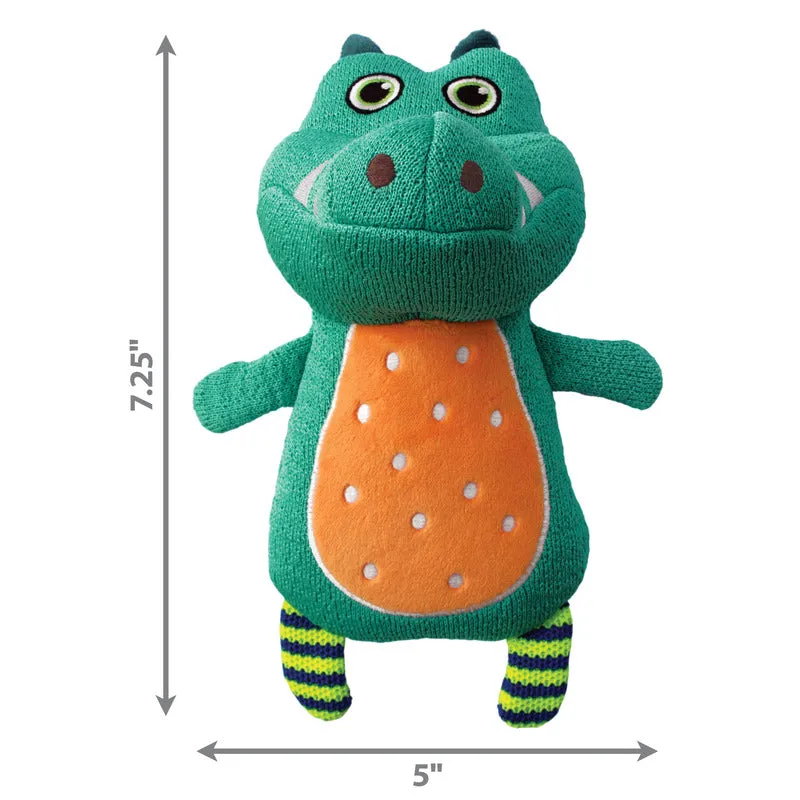 KONG Whoopz Gator Soft Squeaky Toy - Small