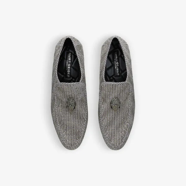 Kurt Geiger London Hugh Eagle Woven Loafers in Brown