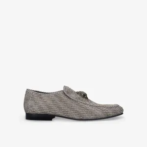 Kurt Geiger London Hugh Eagle Woven Loafers in Brown