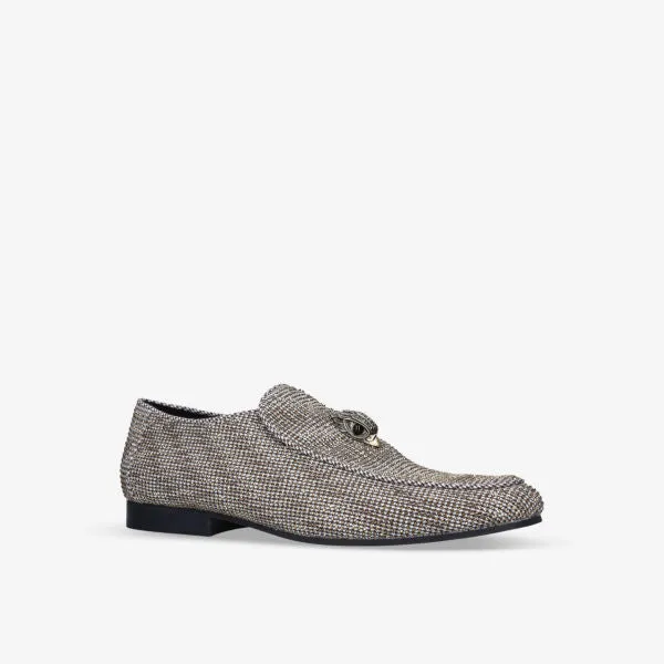 Kurt Geiger London Hugh Eagle Woven Loafers in Brown