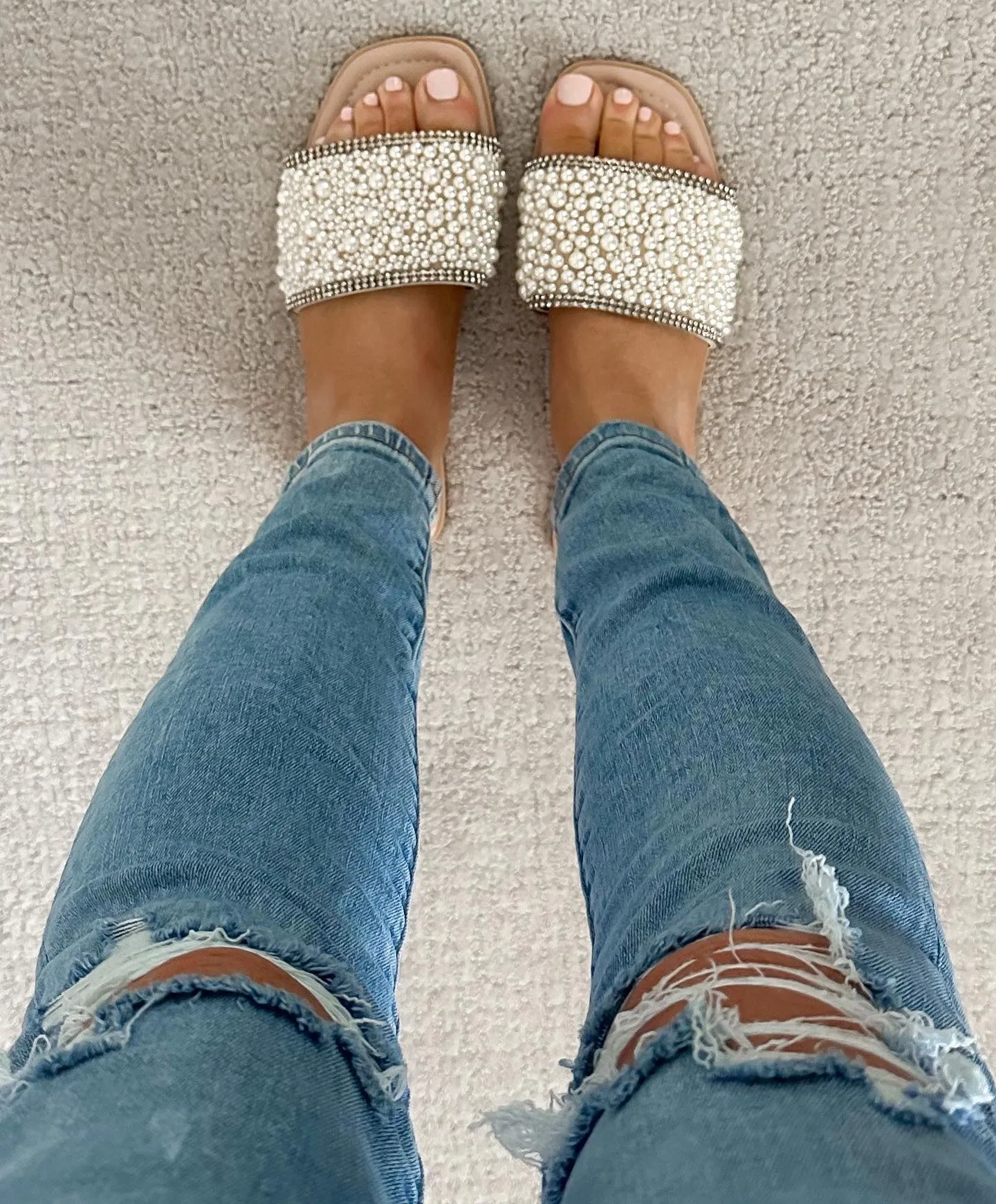 Layla Pearl Embellished Sandals