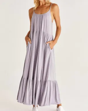 Lido Slub Maxi Dress In Lavender Ash | Lavender Ash