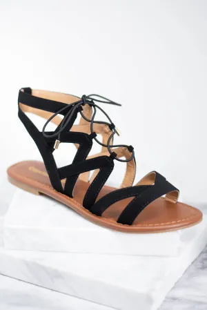 Make You Move Black Gladiator Sandals