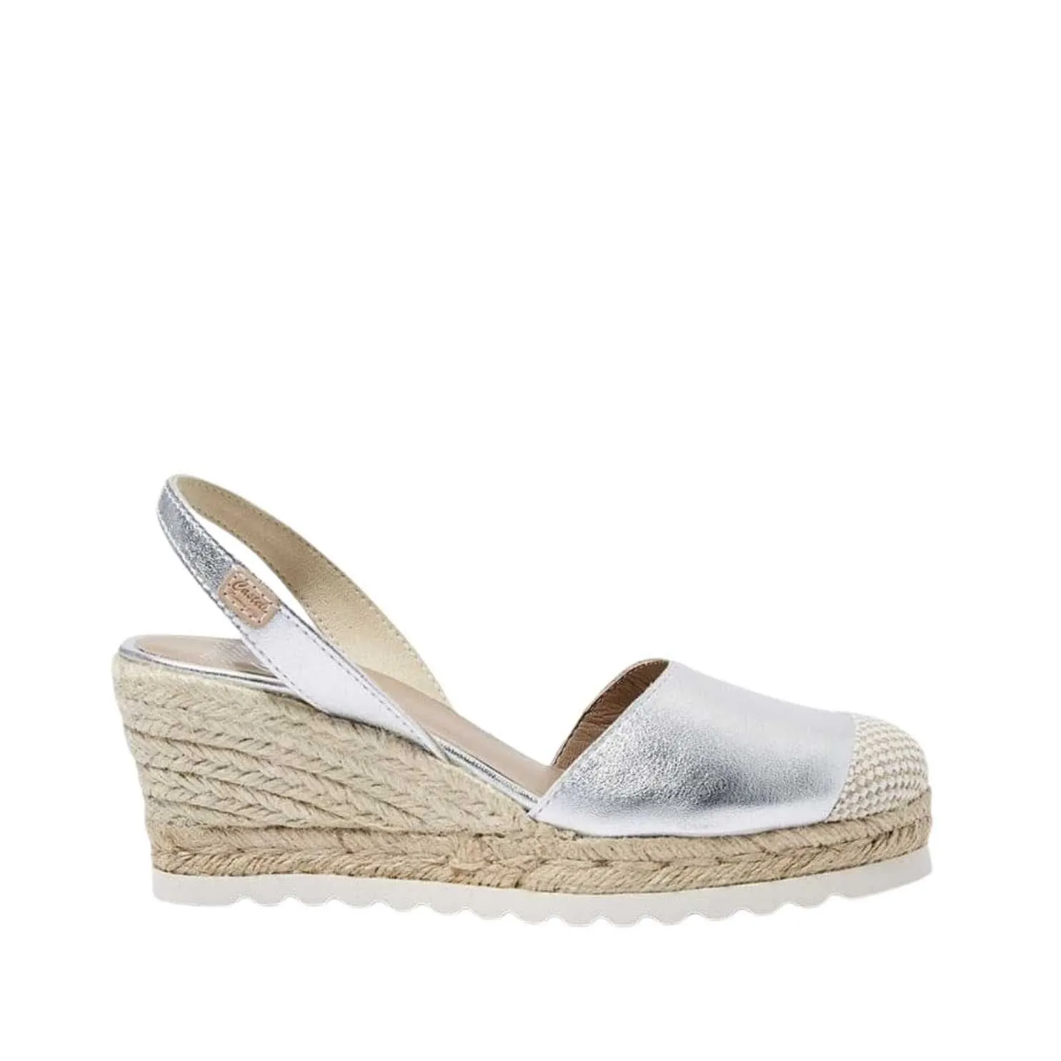 Metallic Closed Toe Leather Espadrille - Frida Montada 1924