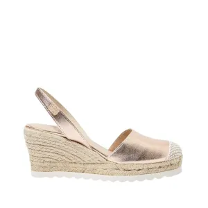 Metallic Closed Toe Leather Espadrille - Frida Montada 1924