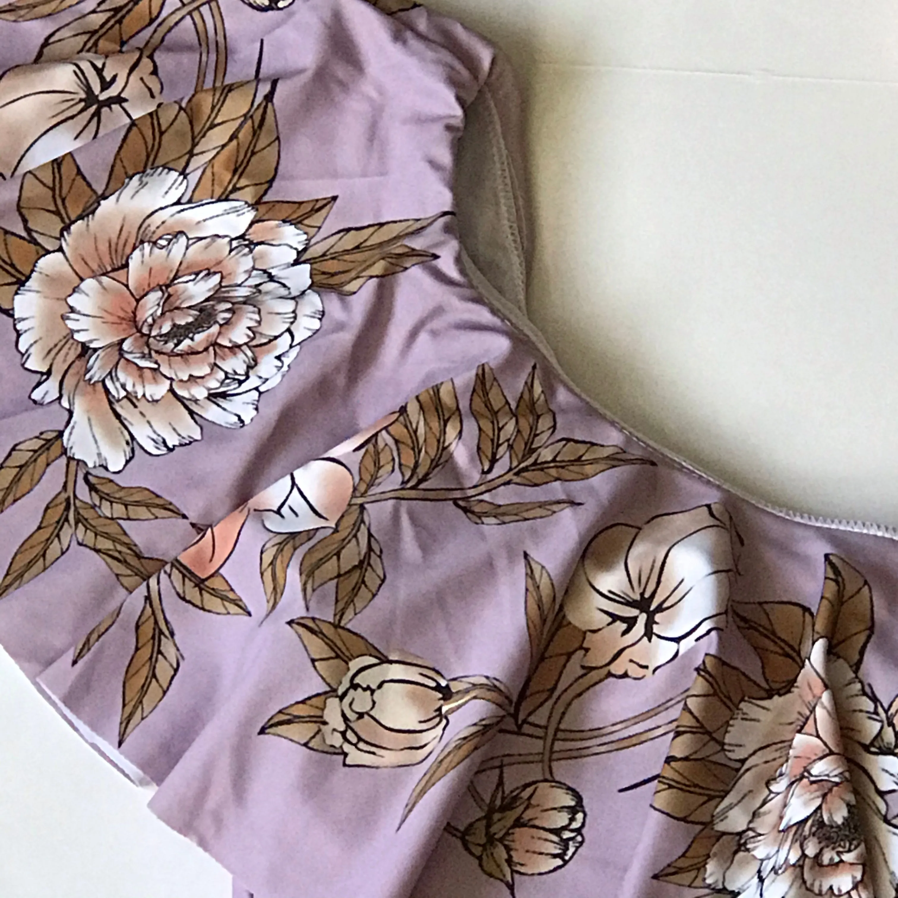 one piece off shoulder ruffled floral swimsuit