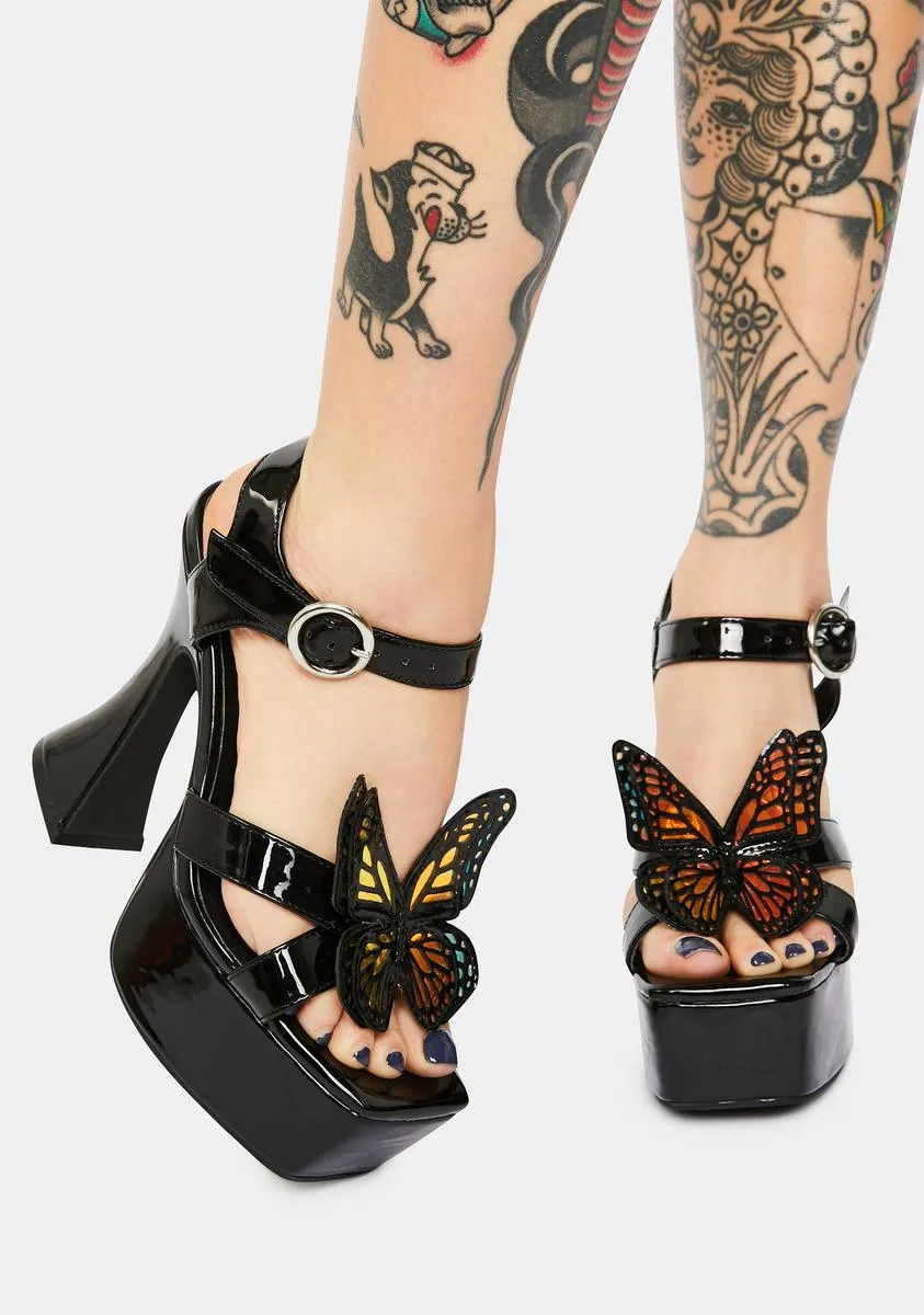 Paradise Awaits Butterfly Platform Sandals