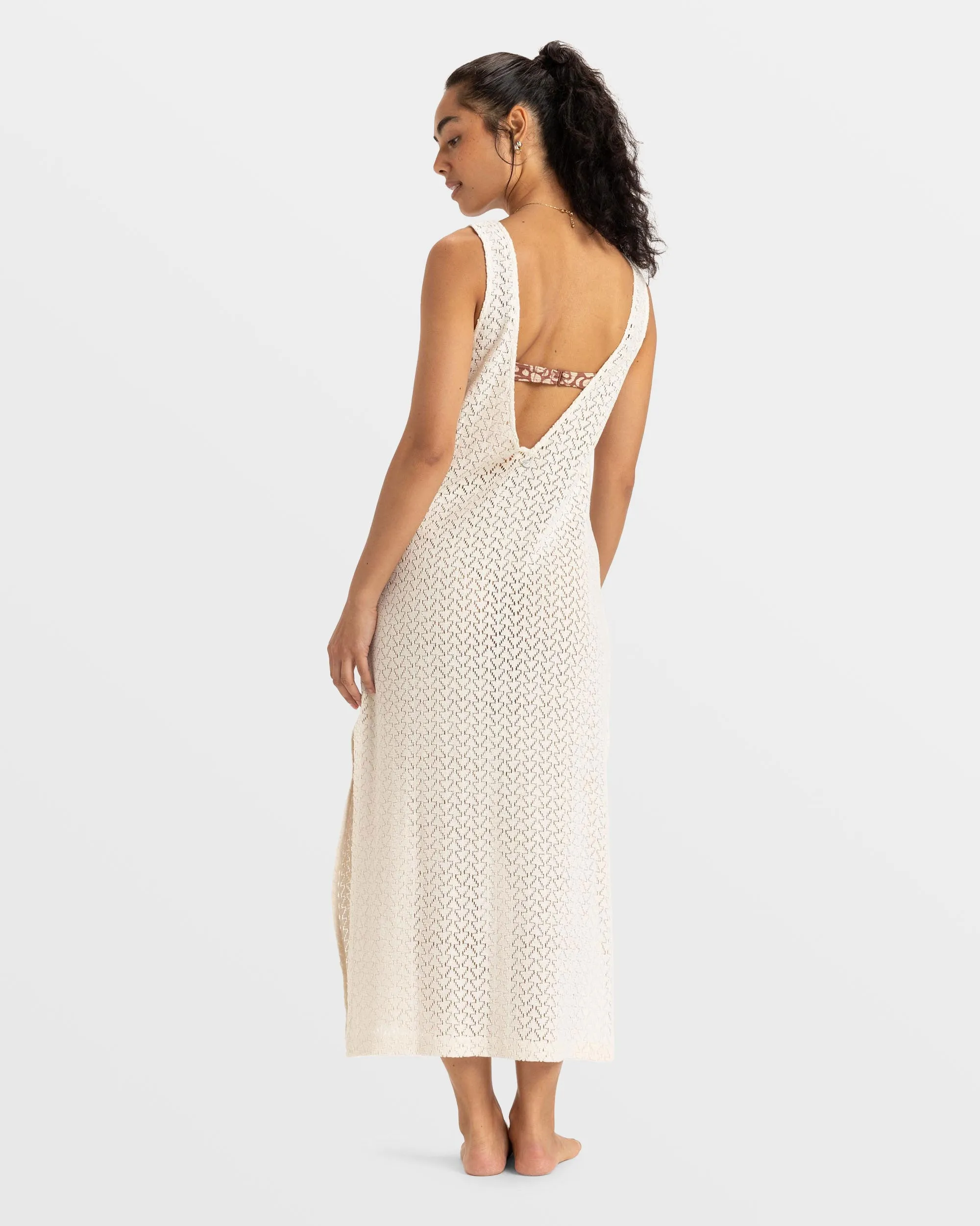 Playa Mood Crochet Long Dress - Egret