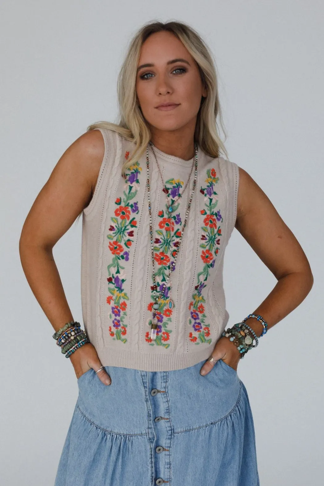 Prairie Petals Top - Oatmeal