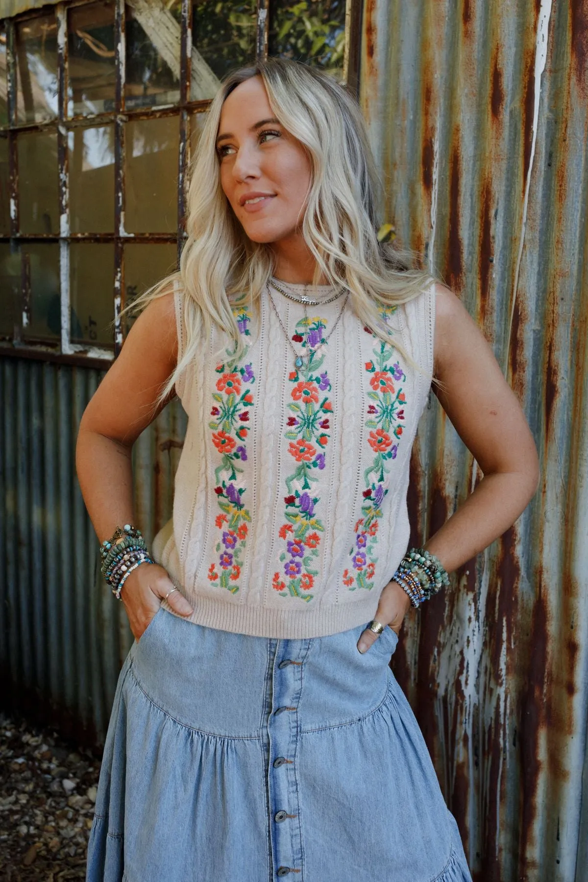 Prairie Petals Top - Oatmeal