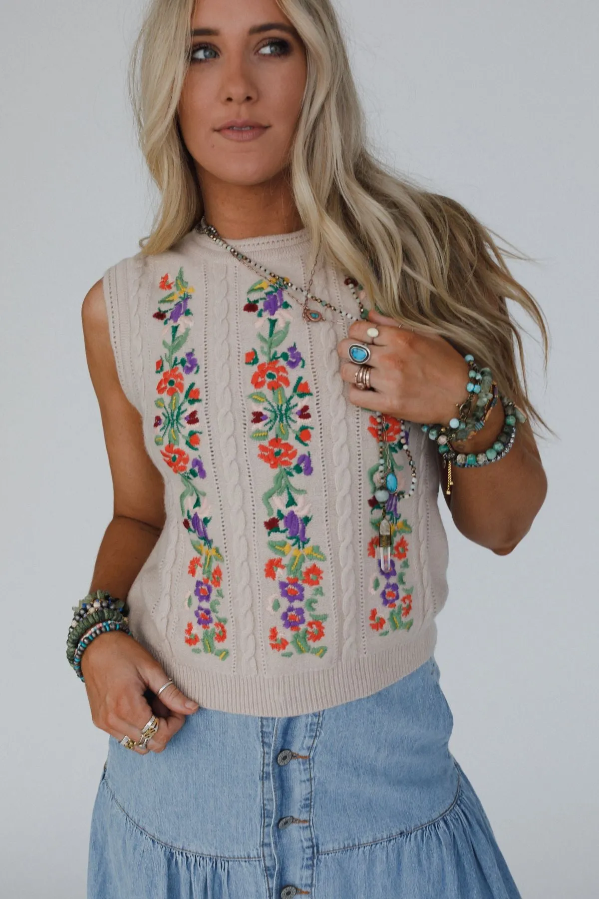 Prairie Petals Top - Oatmeal