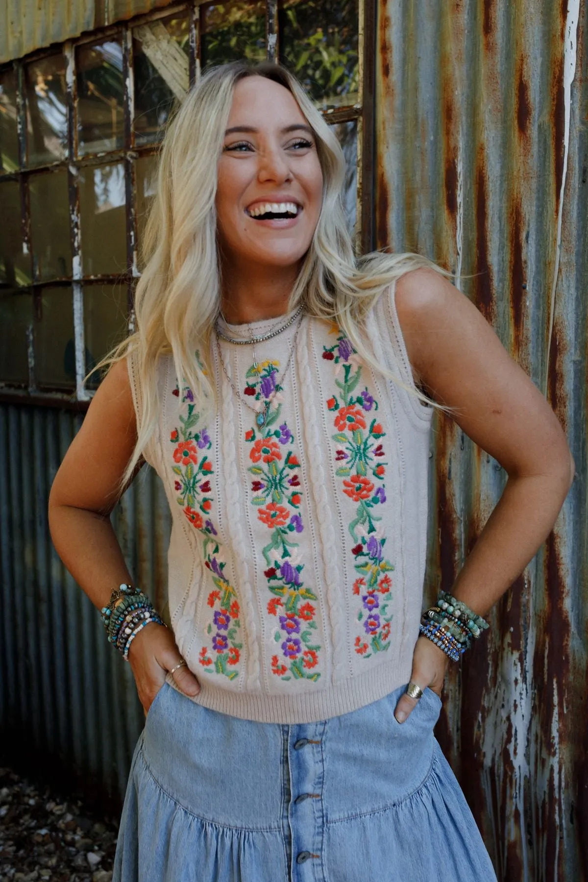 Prairie Petals Top - Oatmeal