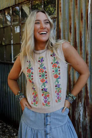 Prairie Petals Top - Oatmeal