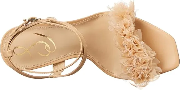 Sam Edelman Leilani Macadamia Ankle Strap Squared Open Toe Spool Heeled Sandals