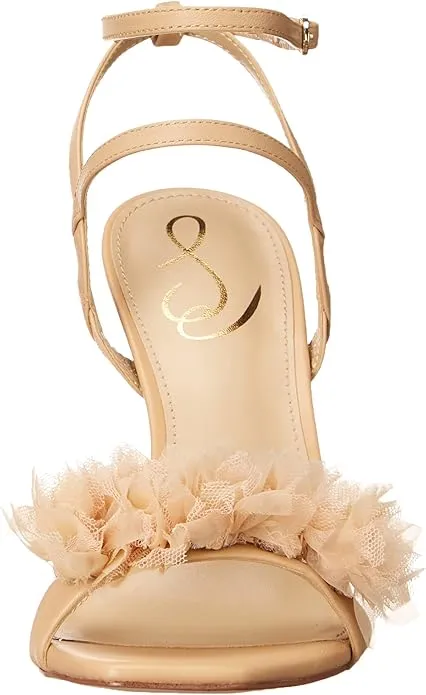 Sam Edelman Leilani Macadamia Ankle Strap Squared Open Toe Spool Heeled Sandals