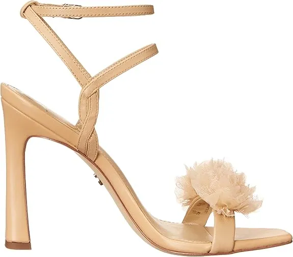Sam Edelman Leilani Macadamia Ankle Strap Squared Open Toe Spool Heeled Sandals
