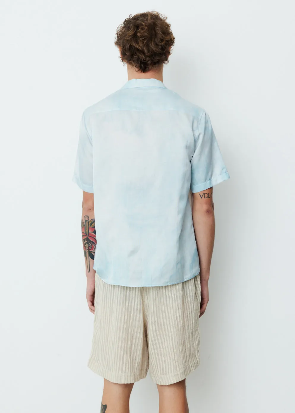 Silk Cotton Camp Collar Shirt