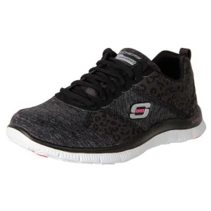 Skechers Flex Appeal Tribeca Black White Memory Foam