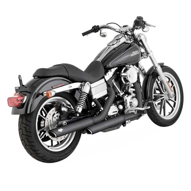 Vance & Hines 46837 Twin Slash 3 in. Slip-on Exhaust Black 1991-2016 Dyna