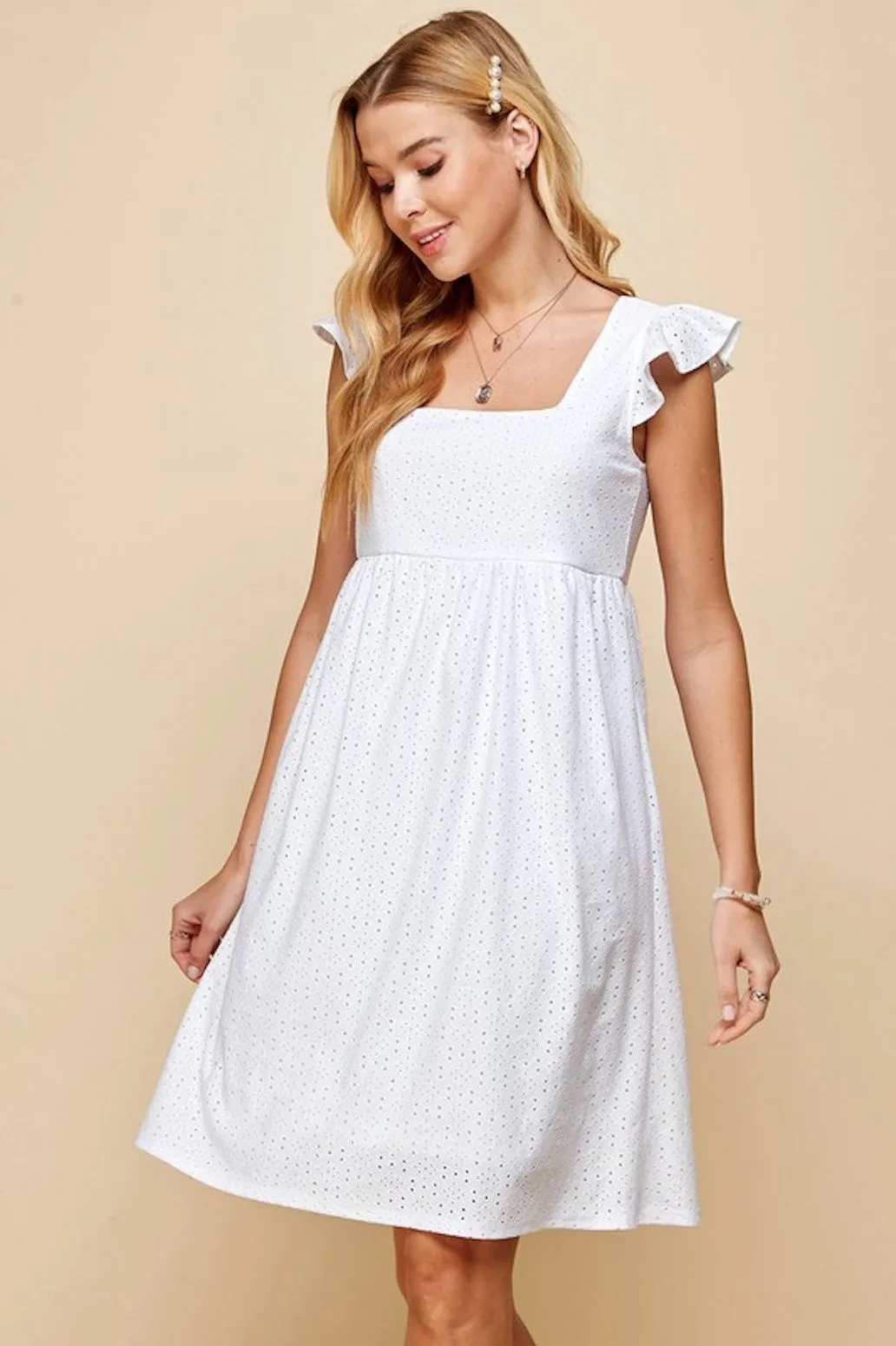 Willow's White Eyelet Dress